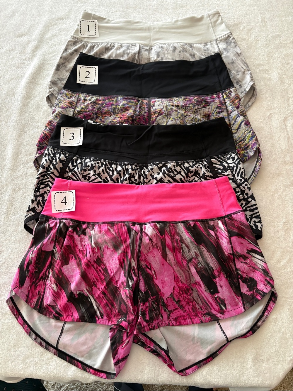 Lululemon speed up shorts. All size 6. Good condition and clean liners.